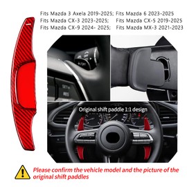 T-carbon Paddle Shifter Extensions Fits Mazda MX-3 2021-2023 Gear Shift Accessories; Carbon Fiber shift Paddles Cover Trim Fits Mazda 3 Axela 6 CX-3 2023-2025 CX-5 CX-9 2024 Modified Shift Pads