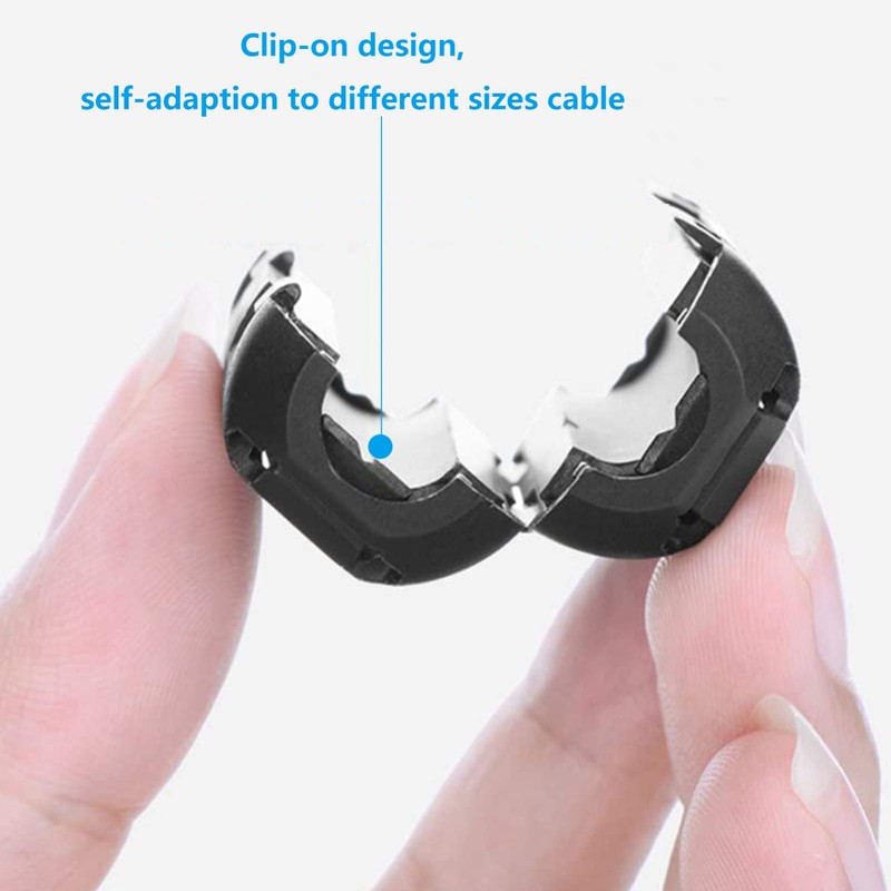 TEHAUX 20 Pack Ferrite Ring Filters Cable Noise Wraps Magnetic
