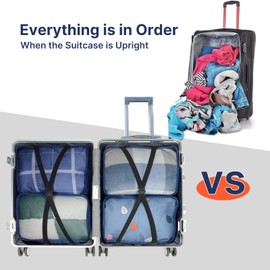 Large Packing Cubes 6 PCS, 40x30x12CM Same Size Suitcase Organiser Bags 6-Piece, Travel Bags Organiser 6 Pack (6PCS Large Navy)