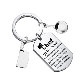 Gzrlyf Chef Keychain Chef Definition Gifts Culinary Gifts for Chef Cooks Chef Appreciation Gift Culinary School Gifts (Chef noun DT Keychain)