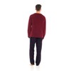 INSIGNIA Mens Fleece Long Sleeve Top Pyjamas Sets (Wine-Navy, XL)