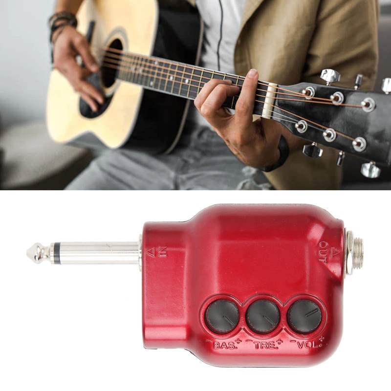 Guitar Pre Amplifier Mini Preamp 6.35mm Plug for Acoustic Guitars