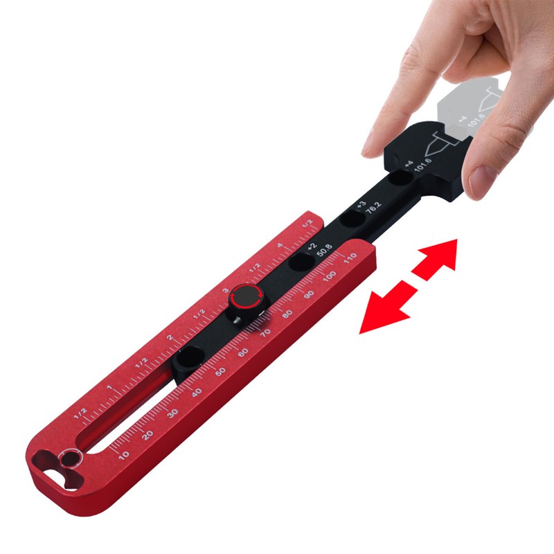 Woodworking Compass Dual Scale Aluminum Alloy Fixed Point Marking Gauge
