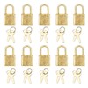 10pcs Mini Cute Diary Padlocks Gold Small Luggage Locks with