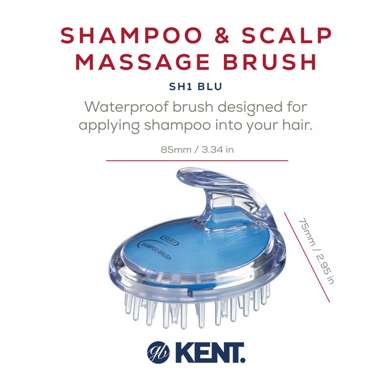 KENT SH1 BLU Scalp Scrubber Hair Brush & Scalp Exfoliator