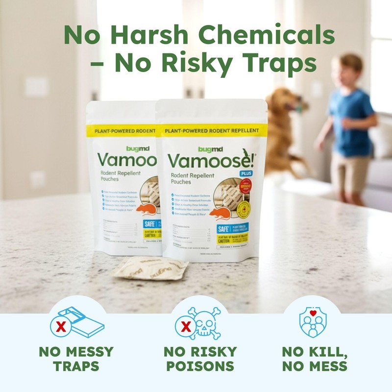 BugMD Vamoose! Plus Peppermint Oil Mouse Repellent Pouches | Natural