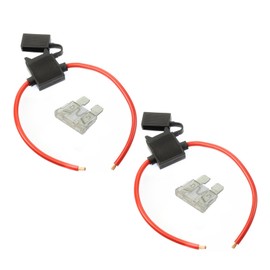 VOODOO (2) 12 Gauge Gauge ATC Inline Fuse Holder Fuseholder with Cover & (2) Fuses (25 AMP)