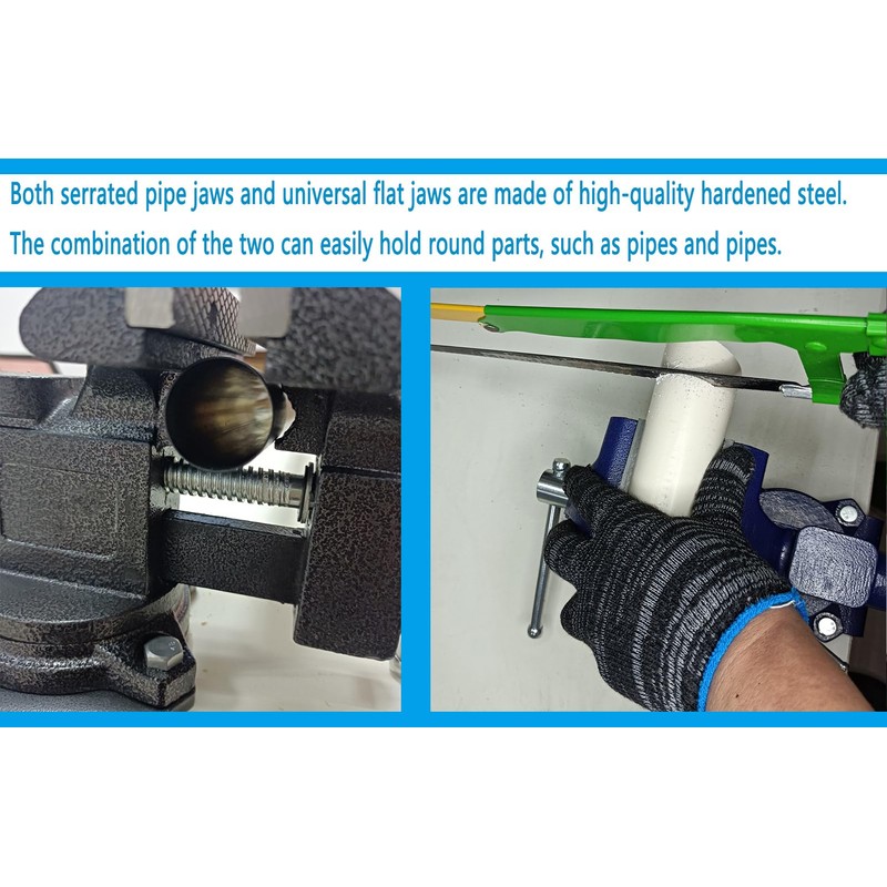 MYTEC 2-In-1 Bench Vise Heavy Duty for Workbench, 6.0" blue,