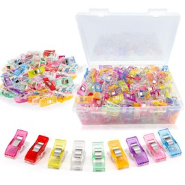 Quilting Clips and Sewing Fabric Clips, 200 Pcs Multipurpose Sewing Clips for Quilting and Crafts Clips for Sewing, Assorted Colors Plastic Clips for Craft, Embroidery Clips for Sewing Supplies