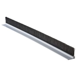 Tanis Brush RPVC331036 Stapled Strip Brush with Rigid PVC Backing, 90 Degree Profile, 3 Rows Black Nylon Bristles, 3' Overall Length, 1" Trim Length, 1-37/64" Overall Height