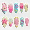 3D Flower Summer Press on Nails Medium Almond Fake Nails