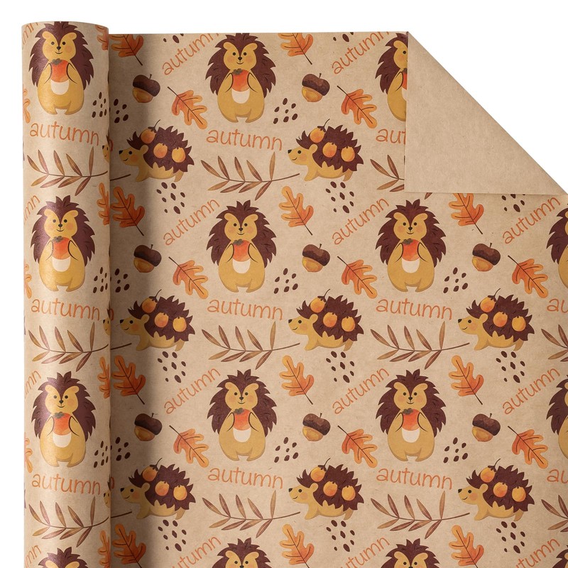 WRAPAHOLIC Kraft Autumn Wrapping Paper - Mini Roll - 17