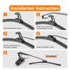 DYSO 12V Electric Windshield Wiper Motor & Side Mirrors For
