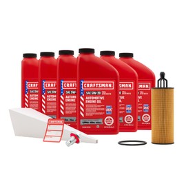 CRAFTSMAN 6 Quart 5W-20 Full Synthetic Oil Change Kit compatible with Ram ProMaster 1500 2500 3500 3.6L - In The Kit: 6 Quarts of Oil, 1 Filter, 1 Crush Washer, 1 Oil Change Sticker (CMXOKLT400327)