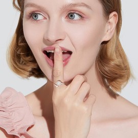 Suyi Anxiety Rings for Women Open Adjustable Fidget Ring Wedding Promise Rings Gifts Silver 2