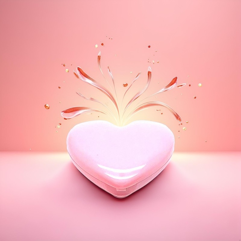 WLngtv 1Pc Pink Heart-Shaped Eyeshadow Makeup Box With Lip Stick