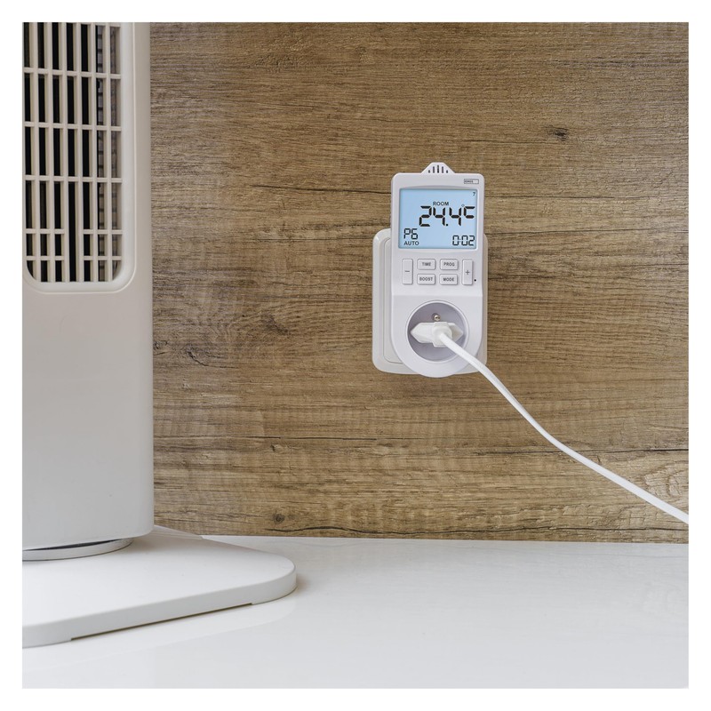 EMOS 2-in-1 Socket Thermostat and Timer, Digital Room Temperature Controller