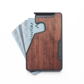 FANTOM X Card Fanning Wallet, RFID Aluminum Card Holder, Walnut, Slim Size Holds 5-10 Cards (Walnut, Slim 5-10)