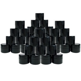 Beauticom® 96 Pieces 7G/7ML (0.25oz) BLACK Sturdy Thick Double Wall Plastic Container Jar with Foam Lined Lid for Acrylic Powder, Rhinestones, Charms and Other Nail Accessories - BPA Free