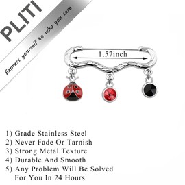 PLITI Ladybug Lover Gift Good Luck Ladybug Gift Entomologist Gift Red Ladybug Brooch Pin For Animal Lover (Ladybug Symbol broochCA)