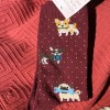 Unknown Dogs Burgundy Novelty Crew Socks 9-11 NWT
