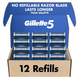 Gillette5 Mens Razor Blade Refills, 12 Count, Lubrastrip for a More Comfortable Shave