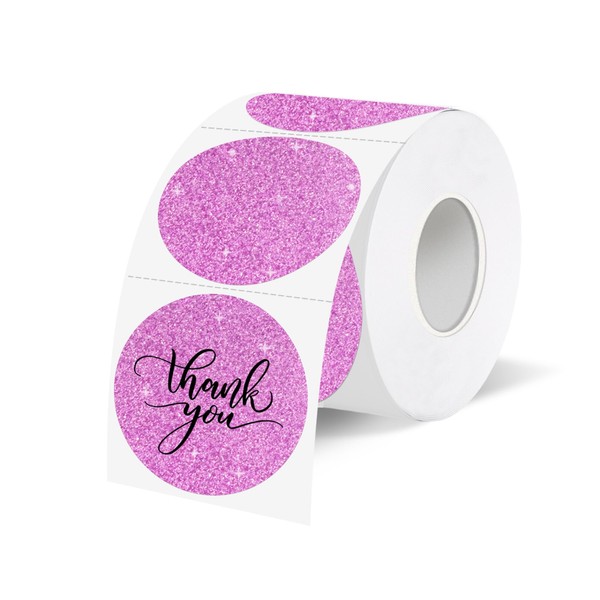 YEGAWEN 1.5" Holographic Direct Thermal Label Stickers, Round Printable Rainbow