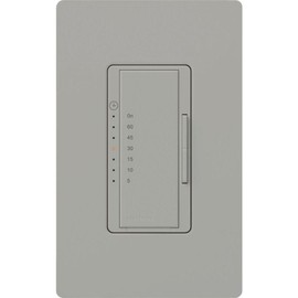 Lutron Maestro Countdown Timer Switch for Fans and Lights, 3A/150-Watt LED Bulbs, Single-Pole/Multi-Location | MA-T51MN-GR | Gray