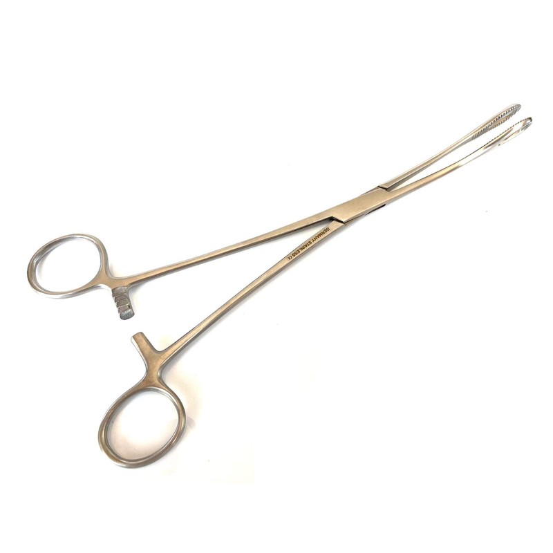 Foerster Sponge Forceps 10" Curved Serrated Surgical Holding Veterinary Instruments