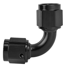 hutulao 6AN Female to 6AN Female 90 Degree Swivel Coupler Fitting Adapter Union Aluminium Anodized Black