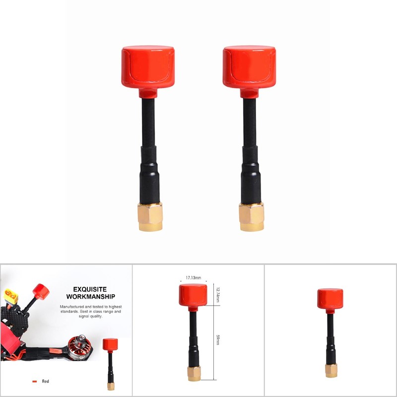2pcs Foxeer Lollipop-5-8G-2-3DBi RHCP-FPV-Antenna RP SMA For FPV-Racing-RC（Red）
