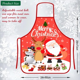Christmas Cartoon Kitchen Apron, Santa Snowman Elk Apron, Christmas Kitchen Pinafore for Xmas Party, Cooking, Baking, BBQ Home, Christmas Decoration