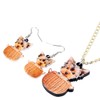 DUOWEI Acrylic Brown Yorkie Yorkshire Retriever Dog Necklace Earrings Set