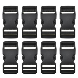 Hao Pro 1" Width Quick Side Release Buckles Speedy Pinch Double Loop End Hold Tight Withstand Constant Motion Strong Plastic Clips Snaps 8 PCS for Nylon Webbing Strap Backpack Costume Dog Collars