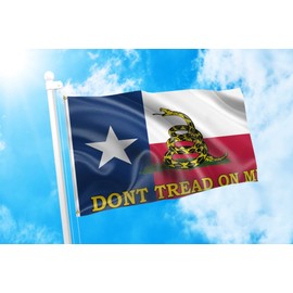 DMSE Gadsden Texas Gadsden Don't Tread On Me Flag 3X5 Ft Foot 100% Polyester 100D Flag UV Resistant (3' X 5' Ft Foot)