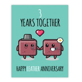 Stuff4 3rd Anniversary Poster Unframed - 3 Years Together - Happy 3rd Wedding Anniversary Cute Gifts for Wife Companion Boyfriend Partner Husband Girlfriend, 8x10 Inch Anniversaries Posters