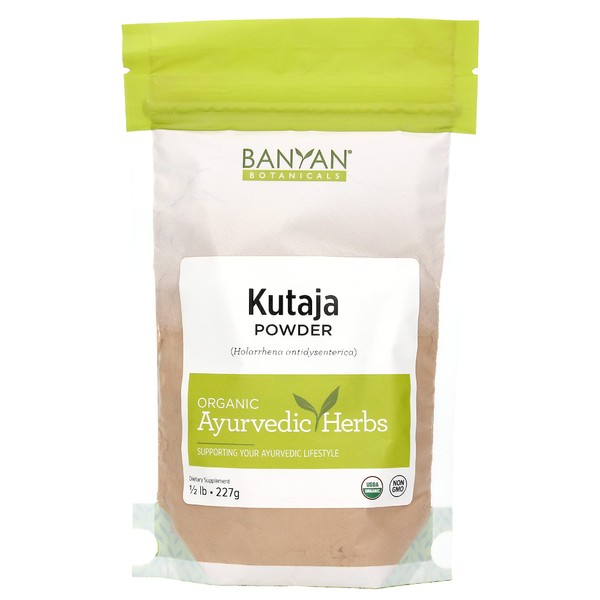 Banyan Botanicals Kutaja Powder - Certified Organic, 1/2 Pound - Holarrhena antidysenterica - Supports a Healthy GI Tract and The Proper Function of The Colon*