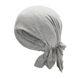 ZLYC Chemo Headwear Pre Tied Headwrap Lightweight Beanie Head Scarf Cover Cap for Women (Plain Gray)