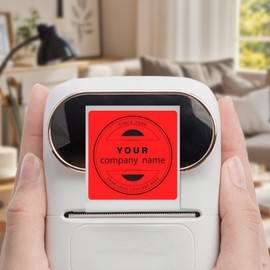 FINDAT Red Portable Round Themal Labels 50 mm Circle Stickers Vinyl Waterproof Removable Printable Decals Compatible with M110 M220 180 PCS/Roll