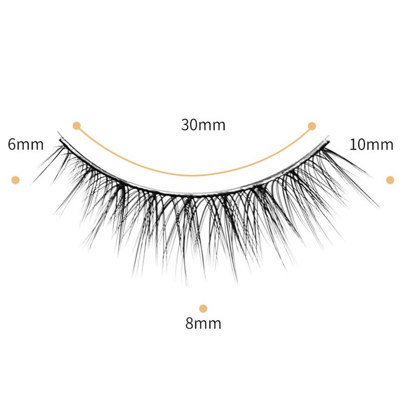 Musegetes 3D False Eyelashes Popular Black Natural Axis Soft Core