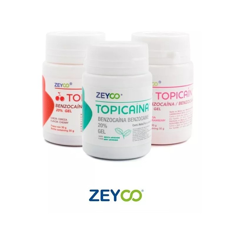 Zeyco Topicaína Benzocaína 20% Menta Frasco 30g Zeyco Topico Bucal