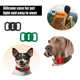 Airtag Holder 2 Pack Compatible for Dog Cat Collar and Children's School Bag Protective Case Compatible for Air tag GPS Tracker Anti Scratch Silicone Case Lightweight Soft Anti Lost