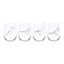 Birds stemless wine glass (set of 4)