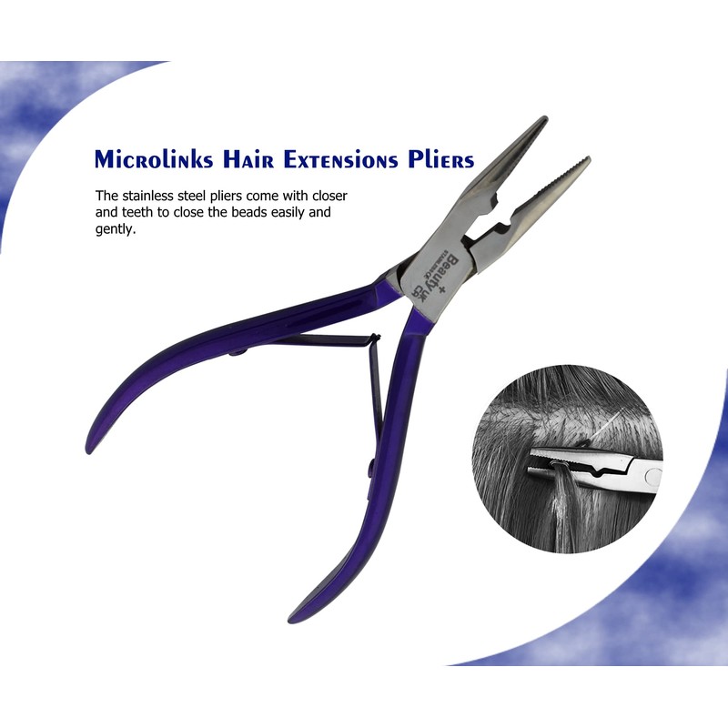 Beauty+ Hair Extensions Tools Kit, 2 Stainless Steel Pliers for