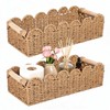 2PCS Bathroom Basket Organizer with Handle, Scalloped Basket, 14.4×6.4×4In
