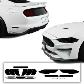 BOGAR TECH DESIGNS Kit completo de tinte precortado para faros delanteros y luces traseras con herramientas compatibles con Ford Mustang GT/Ecoboost 2018-2022, humo oscuro