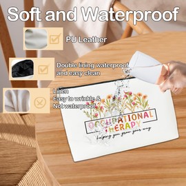 JioJio Chan Occupational Therapy Gifts, Therapist Occupational Makeup Bag, Helping You Grow Your Way, OT Month Gifts PU Leather Makeup Cosmetic Bag