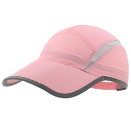 Decentron Men's Quick Drying Running Hat Breathable Sun Cap Outdoor Golf Sports Hat Reflective Pink