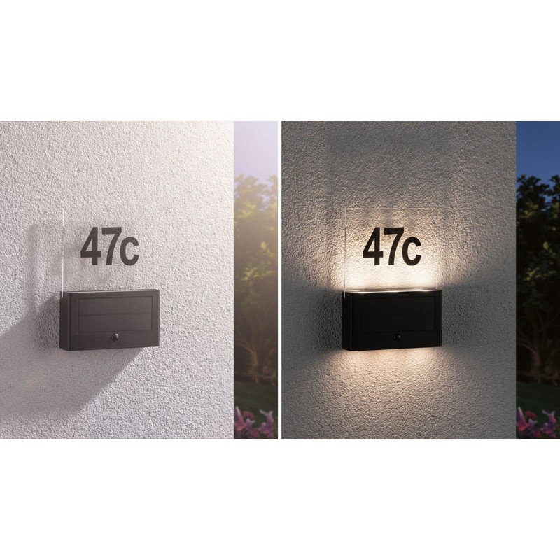 Paulmann Neda 94577 LED Solar House Number Light with Motion