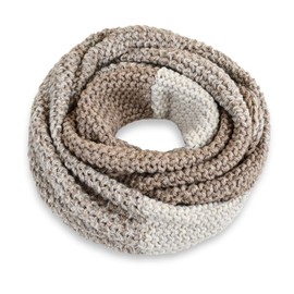 Neverless® Women's Loop Scarf, Knitted Scarf, Tube Scarf, Winter Scarf, Chunky Knit, Two-Tone - Two-tone scarf dark beige/light beige